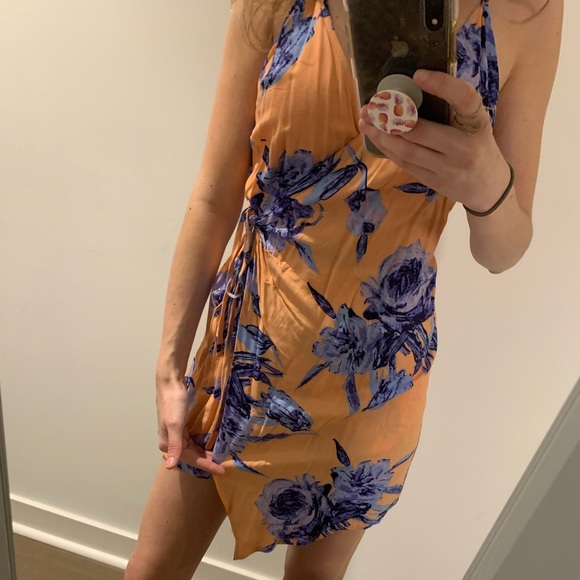 Here Comes the Sun peach and blue romper/dress - Picture 2 of 11